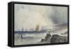 Coast Scene-William Callow-Framed Stretched Canvas
