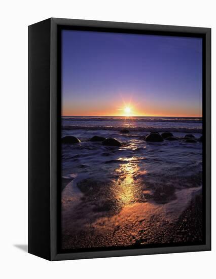 Coast, Sea, Rocks, Sunrise-Thonig-Framed Stretched Canvas