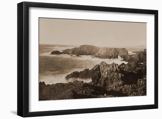 Coast View off Mendocino, California, 1863-Carleton Watkins-Framed Art Print