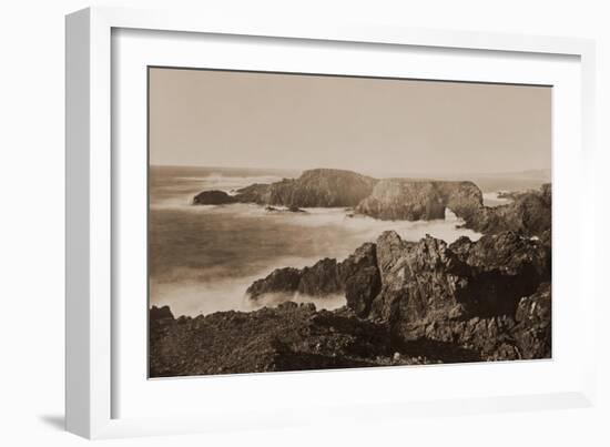 Coast View off Mendocino, California, 1863-Carleton Watkins-Framed Art Print