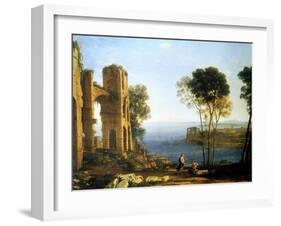 Coast View with Apollo and the Cumaean Sibyl, Between 1645 and 1649-Claude Lorraine-Framed Giclee Print