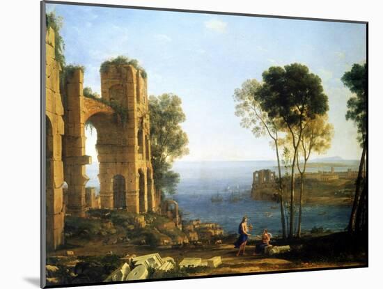 Coast View with Apollo and the Cumaean Sibyl, Between 1645 and 1649-Claude Lorraine-Mounted Giclee Print