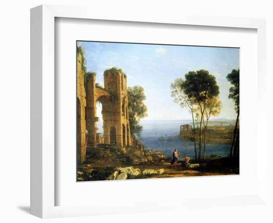 Coast View with Apollo and the Cumaean Sibyl, Between 1645 and 1649-Claude Lorraine-Framed Giclee Print