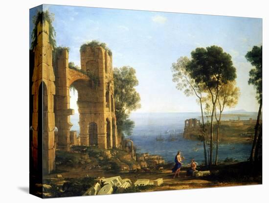 Coast View with Apollo and the Cumaean Sibyl, Between 1645 and 1649-Claude Lorraine-Stretched Canvas