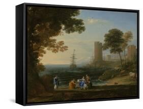 Coast View with the Abduction of Europa, c.1645-Claude Lorrain-Framed Stretched Canvas