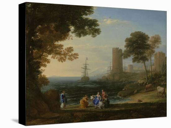 Coast View with the Abduction of Europa, c.1645-Claude Lorrain-Stretched Canvas