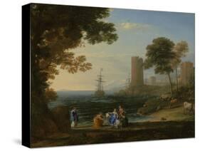 Coast View with the Abduction of Europa, c.1645-Claude Lorrain-Stretched Canvas