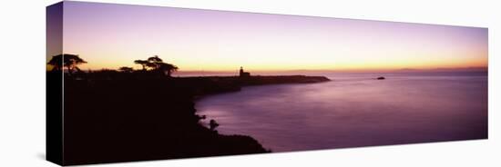 Coast with a Lighthouse in the Background, Santa Cruz, Santa Cruz County, California, USA-null-Stretched Canvas