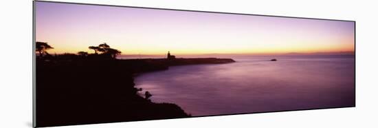 Coast with a Lighthouse in the Background, Santa Cruz, Santa Cruz County, California, USA-null-Mounted Premium Photographic Print