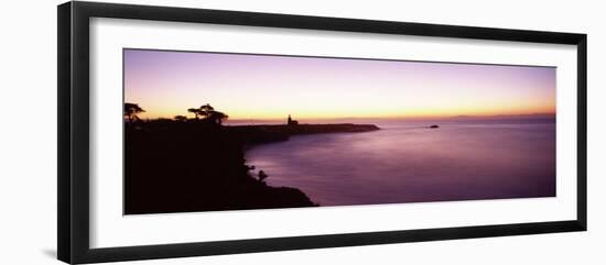 Coast with a Lighthouse in the Background, Santa Cruz, Santa Cruz County, California, USA-null-Framed Photographic Print