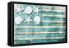 Coastal American Flag-Jace Grey-Framed Stretched Canvas