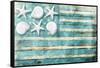 Coastal American Flag-Jace Grey-Framed Stretched Canvas