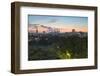 Coastal Area Skyline at Sunset, Fukuoka, Kyushu, Japan-Ian Trower-Framed Photographic Print