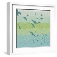 Coastal Birds Of Flight-Jace Grey-Framed Art Print