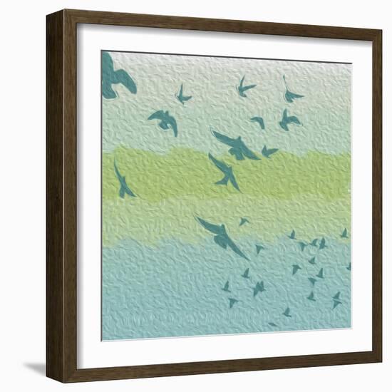 Coastal Birds Of Flight-Jace Grey-Framed Art Print