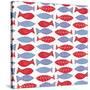 Coastal Birds Pattern I-Farida Zaman-Stretched Canvas