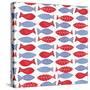 Coastal Birds Pattern I-Farida Zaman-Stretched Canvas