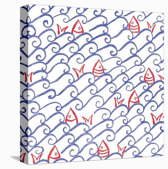 Coastal Birds Pattern VA-Farida Zaman-Stretched Canvas