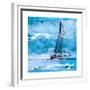 Coastal Boats in Watercolor I-Lanie Loreth-Framed Premium Giclee Print