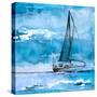Coastal Boats in Watercolor I-Lanie Loreth-Stretched Canvas