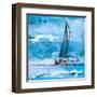 Coastal Boats in Watercolor I-Lanie Loreth-Framed Art Print