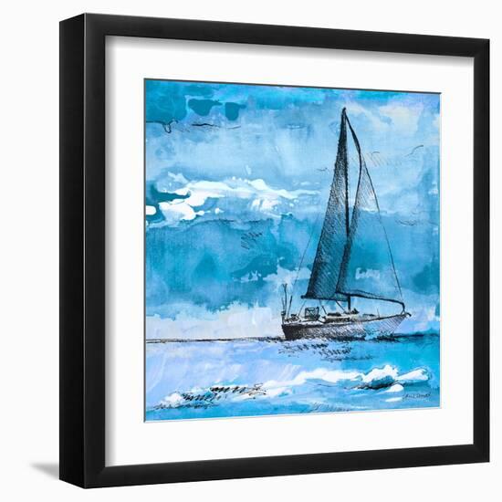 Coastal Boats in Watercolor I-Lanie Loreth-Framed Art Print