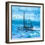 Coastal Boats in Watercolor II-Lanie Loreth-Framed Art Print