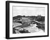 Coastal Buildings and Waterfall-null-Framed Photographic Print