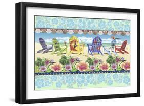 Coastal Chairs Floral-James Mazzotta-Framed Giclee Print