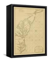 Coastal Chart of the East Coast-Captain N. Holland-Framed Stretched Canvas