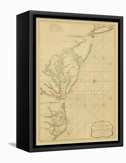 Coastal Chart of the East Coast-Captain N. Holland-Framed Stretched Canvas