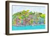 Coastal City-Ynon Mabat-Framed Art Print