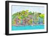 Coastal City-Ynon Mabat-Framed Art Print