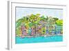 Coastal City-Ynon Mabat-Framed Art Print