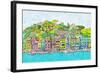 Coastal City-Ynon Mabat-Framed Art Print