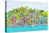 Coastal City-Ynon Mabat-Stretched Canvas