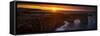 Coastal cliffs and natural arch at sunrise, Duncanby Head, Scotland, UK-Panoramic Images-Framed Stretched Canvas
