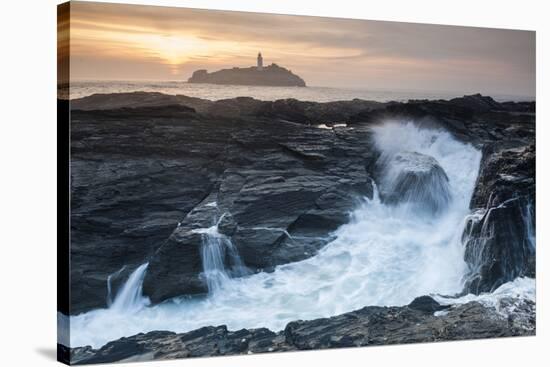 Coastal Cliffs, Godrevy Point, Nr St Ives, Cornwall, England-Paul Harris-Stretched Canvas