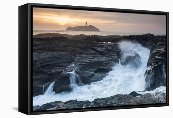 Coastal Cliffs, Godrevy Point, Nr St Ives, Cornwall, England-Paul Harris-Framed Stretched Canvas