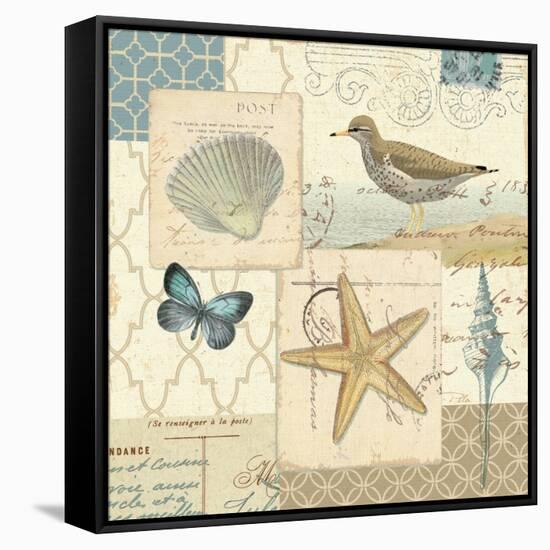 Coastal Collage IV-Pela Design-Framed Stretched Canvas