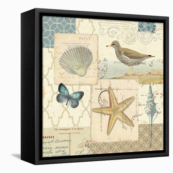 Coastal Collage IV-Pela Design-Framed Stretched Canvas