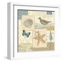 Coastal Collage IV-Pela Design-Framed Art Print