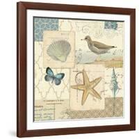 Coastal Collage IV-Pela Design-Framed Art Print