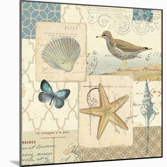 Coastal Collage IV-Pela Design-Mounted Art Print