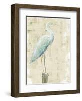 Coastal Egret I v2 no Aqua-Sue Schlabach-Framed Art Print