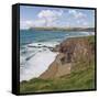 Coastal Footpath Between Haymer Bay Rock and Polzeath, Cornwall, England, United Kingdom, Europe-David Hughes-Framed Stretched Canvas