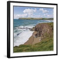 Coastal Footpath Between Haymer Bay Rock and Polzeath, Cornwall, England, United Kingdom, Europe-David Hughes-Framed Photographic Print