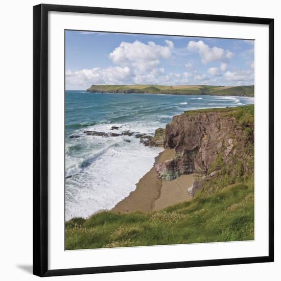 Coastal Footpath Between Haymer Bay Rock and Polzeath, Cornwall, England, United Kingdom, Europe-David Hughes-Framed Photographic Print