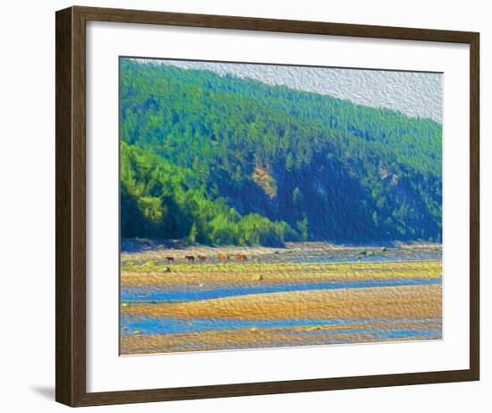 Coastal Horses-SM Design-Framed Art Print