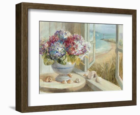 Coastal Hydrangea-Danhui Nai-Framed Art Print